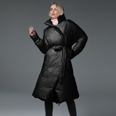 СКИДКА 3DIMENSIONS воздушное теплое свободное оверсайз женское зимнее пальто розовое черное с поясом без капюшона